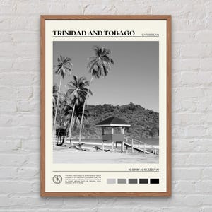 Impression noir et blanc, Trinité-et-Tobago, art mural Trinité-et-Tobago, affiche Trinité-et-Tobago, photo Trinité-et-Tobago