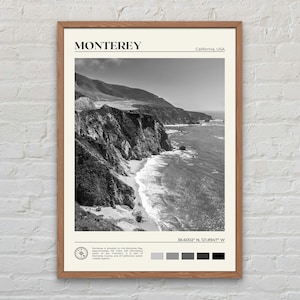 Black and White, Monterey Print, Monterey Wall Art, Monterey Poster, Monterey Photo, Monterey Poster Print, Monterey Decor, California