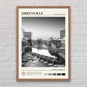 Schwarzweiß, Greenville Island Druck, Greenville Wandkunst, Greenville Poster, Greenville Foto, Greenville Wanddekoration, USA Print