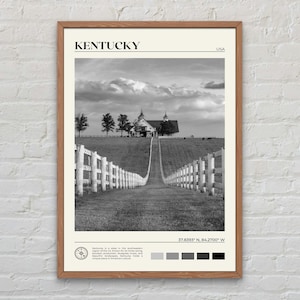 Black and White, Kentucky Print, Kentucky Wall Art, Kentucky Poster, Kentucky Photo, Kentucky Poster Print, Kentucky Wall Decor, USA Print