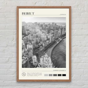 Zwart-wit, Beiroet print, Beiroet muurkunst, Beiroet poster, Beiroet foto, Beiroet poster print, Beiroet muur decor, Midden-Oosten poster