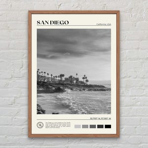 Black and White, San Diego Print, San Diego Wall Art, San Diego Poster, San Diego Photo, San Diego Poster Print, California Poster Print