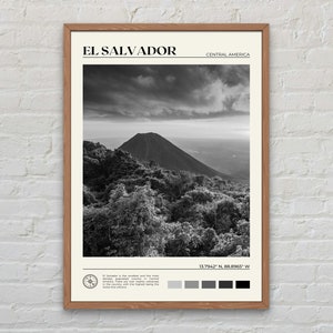 Blanco y negro, Impresión de El Salvador, Arte de El Salvador, Cartel de El Salvador, Foto de El Salvador, Impresión de carteles de El Salvador, Decoración de El Salvador