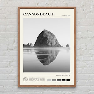 Black and White, Cannon Beach Print, Cannon Beach Wall Art, Cannon Beach Poster, Cannon Beach Photo, Cannon Beach Wall Decor, Oregon, USA