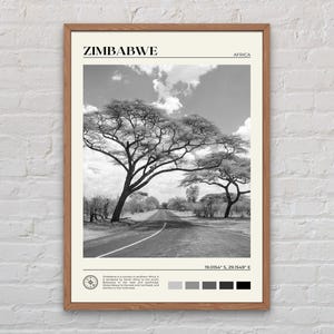 Bianco e nero, stampa dello Zimbabwe, arte murale dello Zimbabwe, poster dello Zimbabwe, foto dello Zimbabwe, stampa poster dello Zimbabwe, decorazioni murali dello Zimbabwe, Africa