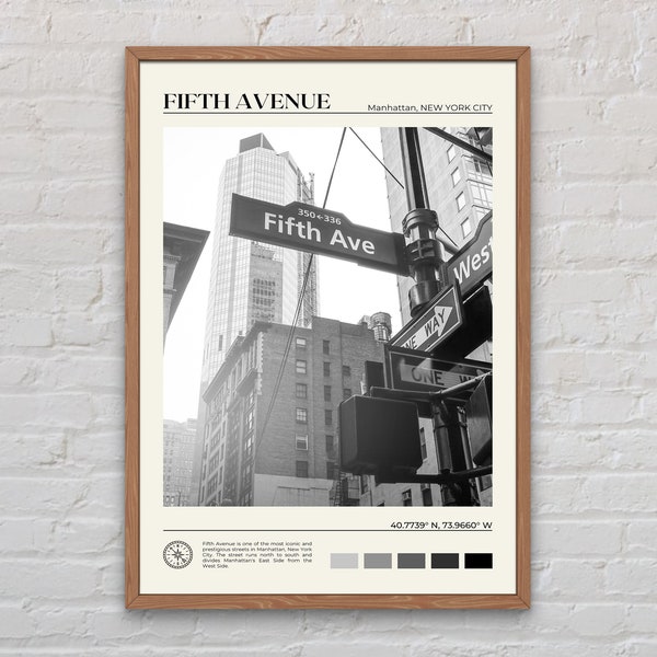 Black and White, Fifth Avenue Print, Fifth Avenue Wall Art, Fifth Avenue Poster, Fifth Avenue Photo, Fifth Avenue Wall Decor, 5th Avenue
