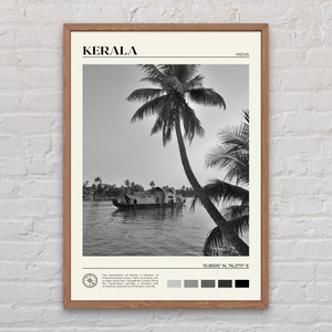 Schwarz und weiß, Kerala Druck, Kerala Wandkunst, Kerala Poster, Kerala Foto, Kerala Posterdruck, Kerala Wanddekor, Indien Posterdruck
