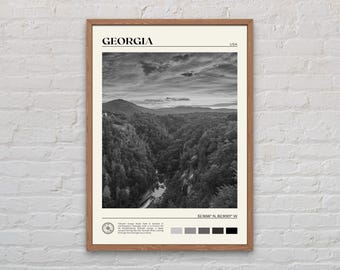 Black and White, Georgia Print, Georgia Wall Art, Georgia Poster, Georgia Photo, Georgia Poster Print, Georgia Wall Decor, United States