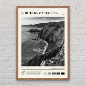 白黒、北カリフォルニアのプリント、カリフォルニアの壁アート、北カリフォルニアのポスター、カリフォルニアの写真、カリフォルニアのポスタープリント