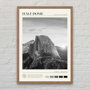 Black and White, Half Dome Print, Half Dome Wall Art, Half Dome Poster, Half Dome Photo, Half Dome Poster Print, Half Dome Wall Decor, USA
