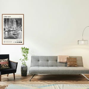 Noir et blanc, impression de Chicago, art mural Chicago, affiche de Chicago, photo de Chicago, impression d'affiche de Chicago, décoration murale de Chicago, affiche de l'Illinois image 3