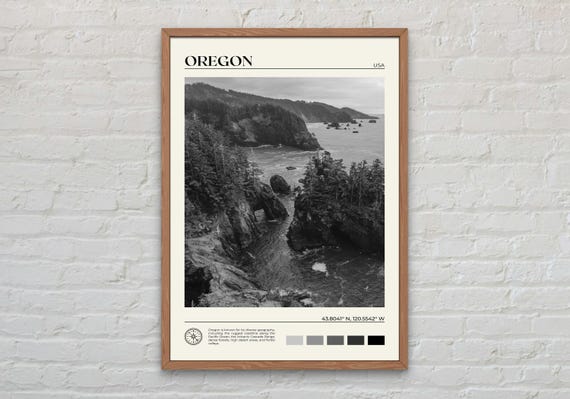 Black and White, Oregon Print, Oregon Wall Art, Oregon Poster, Oregon Photo, Oregon  Poster Print, Oregon Wall Decor, USA Poster Print