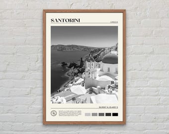 Black and White, Santorini Print, Santorini Wall Art, Santorini Poster, Santorini Photo, Santorini Poster Print, Santorini Decor, Greece