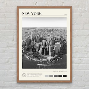 Noir et blanc, impression État de New York, art mural New York, affiche New York, photo New York, impression affiche New York, décoration New York, États-Unis