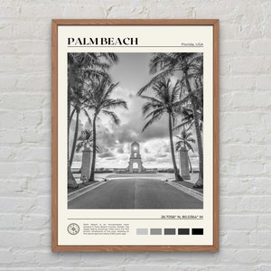 Schwarzweiß, Palm Beach Druck, Palm Beach Wandkunst, Palm Beach Poster, Palm Beach Foto, Palm Beach Poster Druck, Palm Beach Dekor