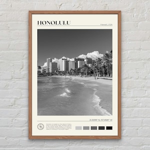 Black and White, Honolulu Print, Honolulu Wall Art, Honolulu Poster, Honolulu Photo, Honolulu Poster Print, Honolulu Decor, Hawaii Poster