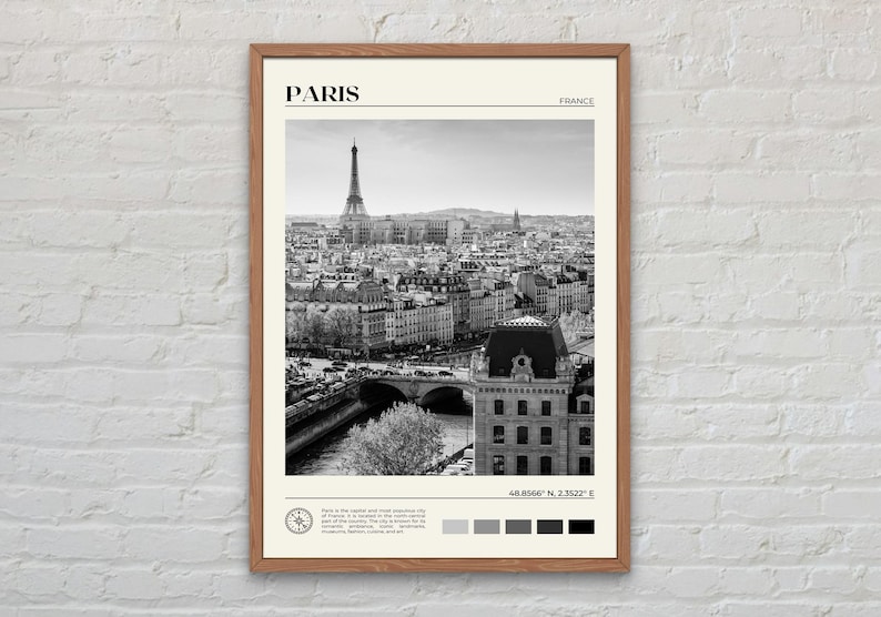 Black and White, Paris Print, Paris Wall Art, Paris Poster, Paris Photo, Paris Poster Print, Paris Wall Decor, France Poster Print image 1