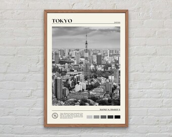Czarno-biały, wydruk z Tokio, sztuka ścienna z Tokio, plakat z Tokio, zdjęcie z Tokio, wydruk plakatu z Tokio, dekoracja ścienna z Tokio, wydruk plakatu z Japonii, Azja