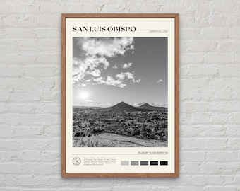 Black and White, San Luis Obispo Print, San Luis Obispo Wall Art, San Luis Obispo Poster, San Luis Obispo Photo, California Poster Print