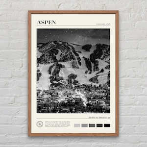 Black and White, Aspen Print, Aspen Wall Art, Aspen Poster, Aspen Photo, Aspen Poster Print, Aspen Wall Decor, Colorado Poster Print, USA