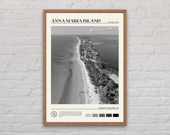 Schwarz und weiß, Anna Maria Island Druck, Anna Maria Island Wandkunst, Anna Maria Island Poster, Anna Maria Island Foto, Florida Poster