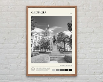 Black and White, Georgia Print, Georgia Wall Art, Georgia Poster, Georgia Photo, Georgia Poster Print, Georgia Wall Decor, United States