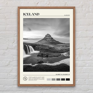 Noir et blanc, impression Islande, art mural Islande, affiche Islande, photo Islande, impression affiche Islande, décoration murale Islande, impression Europe