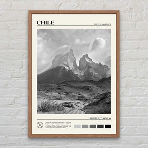 Schwarz und weiß, Chile Druck, Chile Wandkunst, Chile Poster, Chile Foto, Chile Poster Druck, Chile Wand Dekor, Südamerika Poster Druck