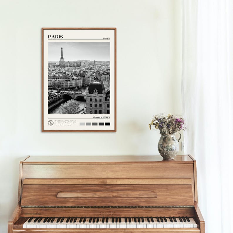 Black and White, Paris Print, Paris Wall Art, Paris Poster, Paris Photo, Paris Poster Print, Paris Wall Decor, France Poster Print image 4