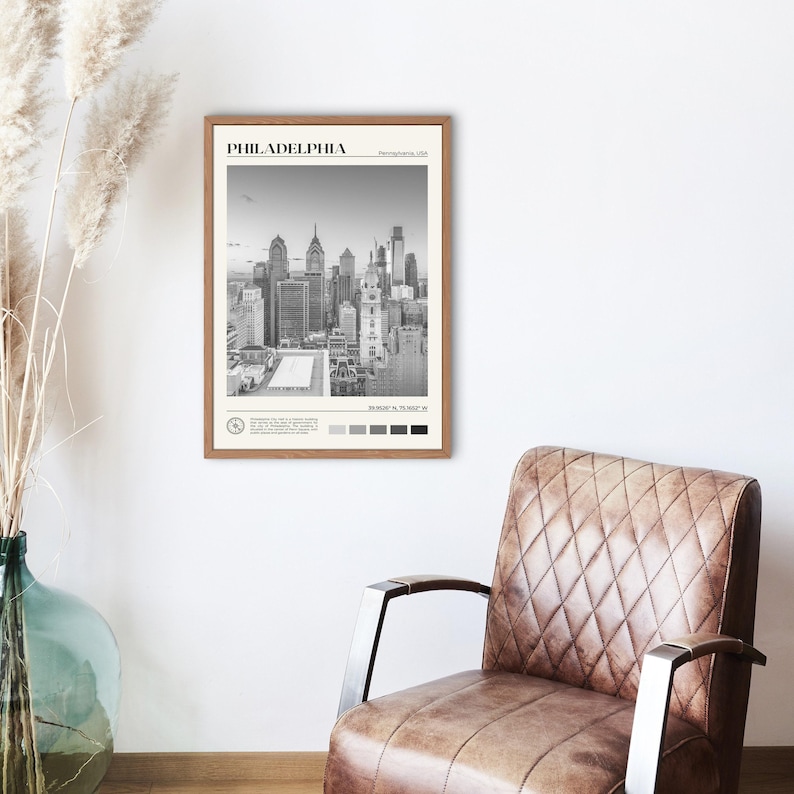 Zwart-wit, Philadelphia-afdruk, Philadelphia-kunst, Philadelphia-poster, Philadelphia-foto, Philadelphia-posterafdruk, Pennsylvania afbeelding 2