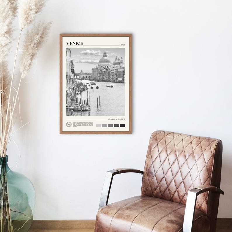 Black and White, Venice Print, Venice Wall Art, Venice Poster, Venice Photo, Venice Poster Print, Venice Wall Decor, Italy Poster Print image 2