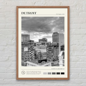 Black and White, Detroit Print, Detroit Wall Art, Detroit Poster, Detroit Photo, Detroit Poster Print, Detroit Wall Decor, Michigan Poster