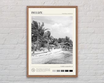 Black and White, Belize Print, Belize Wall Art, Belize Poster, Belize Photo, Belize Poster Print, Belize Wall Decor, Central America Print