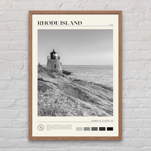 Noir et blanc, impression Rhode Island, art mural Rhode Island, affiche Rhode Island, photo Rhode Island, décoration murale Rhode Island, affiche USA