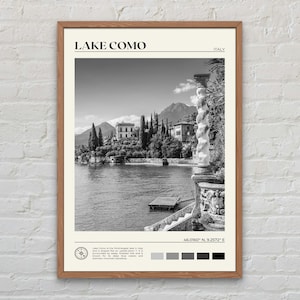 Schwarzweiß, Comer See Druck, Comer See Wandkunst, Comer See Poster, Comer See Foto, Comer See Poster Druck, Comer See Dekor, Italien