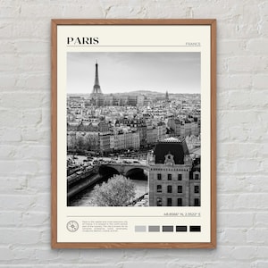 Impresión en blanco y negro de París, arte mural de París, póster de París, fotografía de París, impresión de póster de París, decoración de pared de París, impresión de póster de Francia