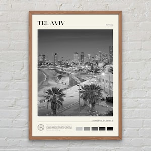 Noir et blanc, impression Tel-Aviv, art mural Tel-Aviv, affiche Tel-Aviv, photo Tel-Aviv, impression affiche Tel-Aviv, décoration murale Tel-Aviv, Israël