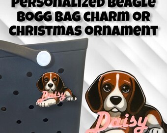 Personalized 3d Custom Beagle Dog / Puppy Bogg Bag Charm or Christmas Ornament