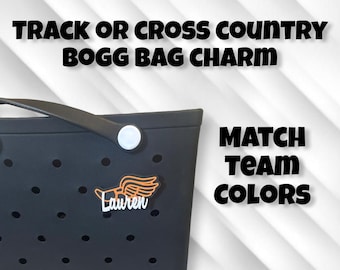 Personalized 3d Custom Track or Cross Country Bogg Bag Charm. Personalized  with your Name or Team Name
