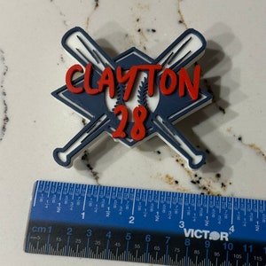 Large Personalized Custom Baseball or Softball Bogg Bag Charm. Match your team colors