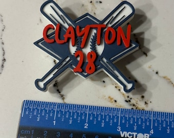 Large Personalized Custom Baseball or Softball Bogg Bag Charm. Match your team colors