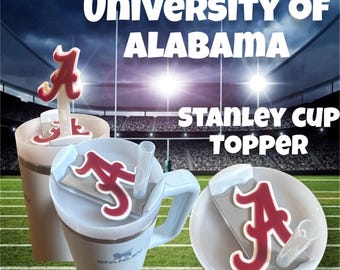 University of Alabama Crimson 30 and 40 ounce Stanley H2.0 Cup Topper. Great gift idea. Combine orders to save on shipping.