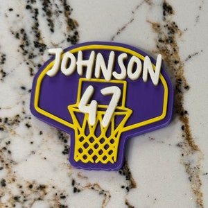 Personalized 3d Custom Basketball Bogg Bag Charm, Custom Name Team Gift, Match Team Colors, Good fundraiser