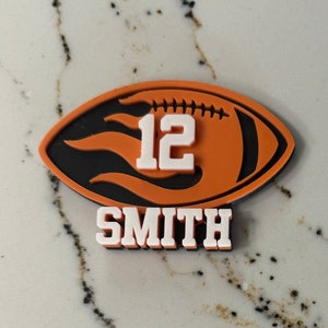 Personalized Custom 3d Football Bogg Bag Charm, Football Mom Bogg Bag Bit Accessories .Match  your team colors.