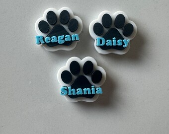 Personalized Custom Dog Paw Bogg Bag Charms / Croc Charms (Set of 2 Charms).
