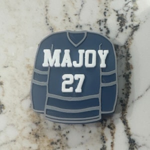 Personalized 3d Custom Hockey Jersey Bogg Bag Charm, Custom Name Team Gift, Match Team Colors, Good fundraiser