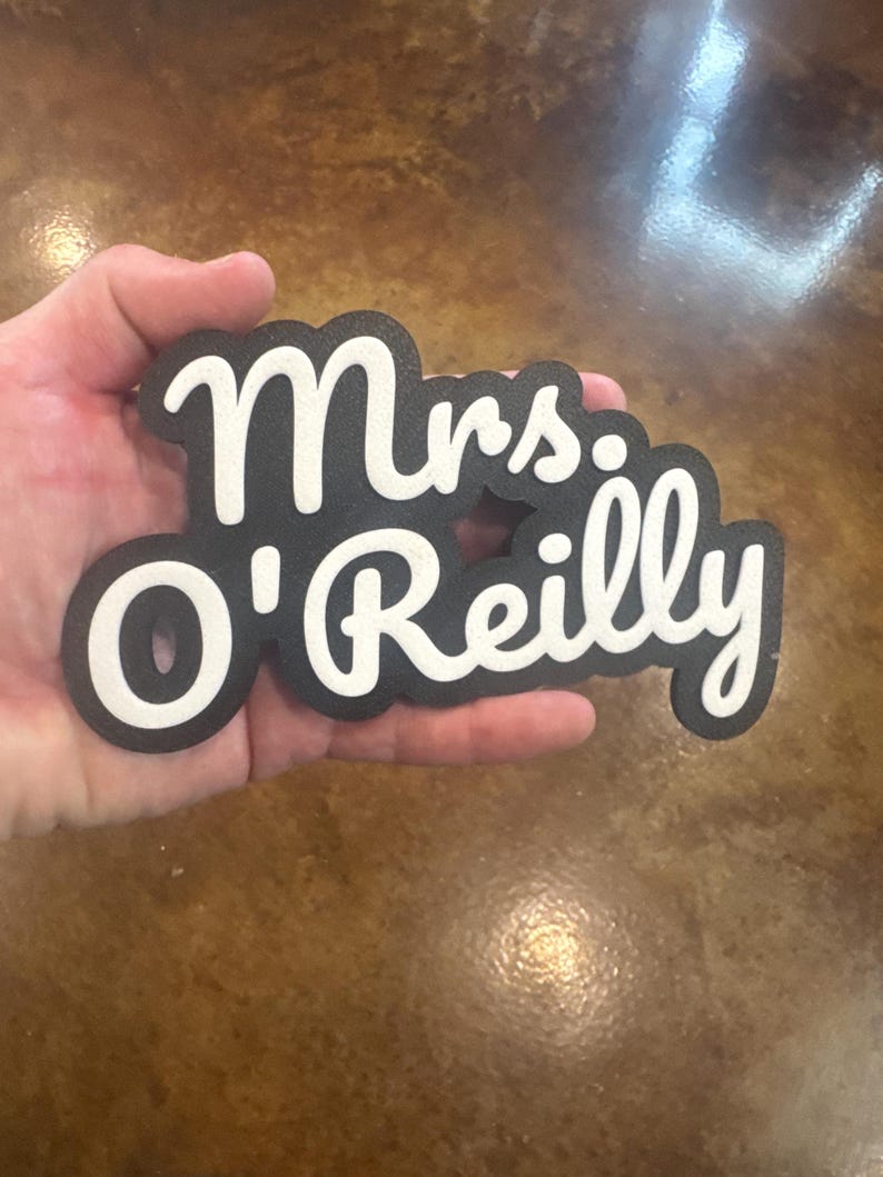 Cursive Reilly Large Personalized 3d Custom Teacher Name or Brides Name Bogg Bag Charm ...