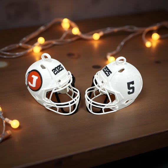 custom football helmets with number Personalized Football Helmet Christmas Ornament, High School Team Gift