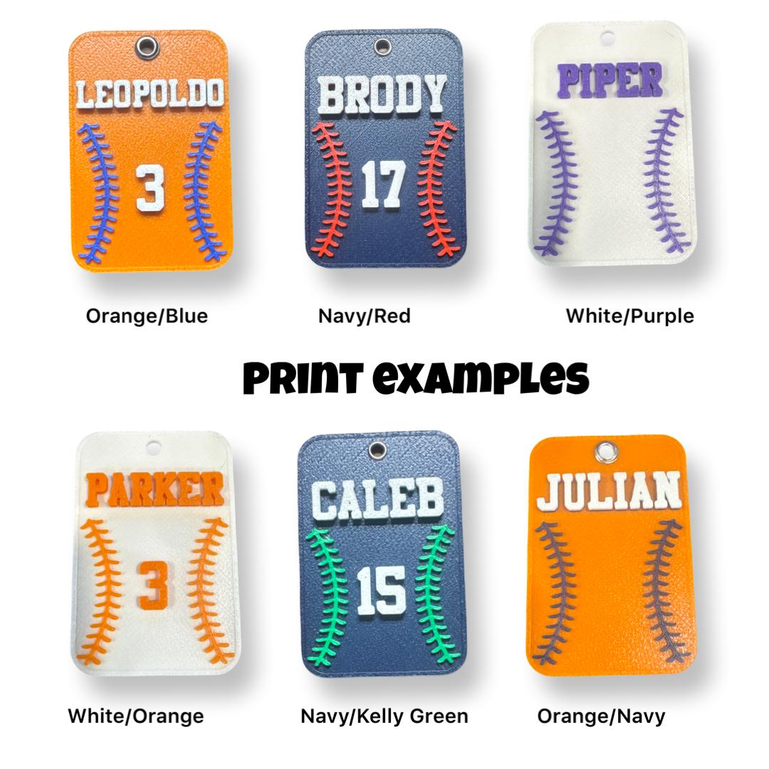 Personalized Custom Baseball Name Tag, Bag Tag, Backpack Tag, Equipment ...