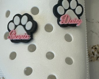 Personalized Custom Dog / Cat Paw Croc Charms (Set of 2 Charms).